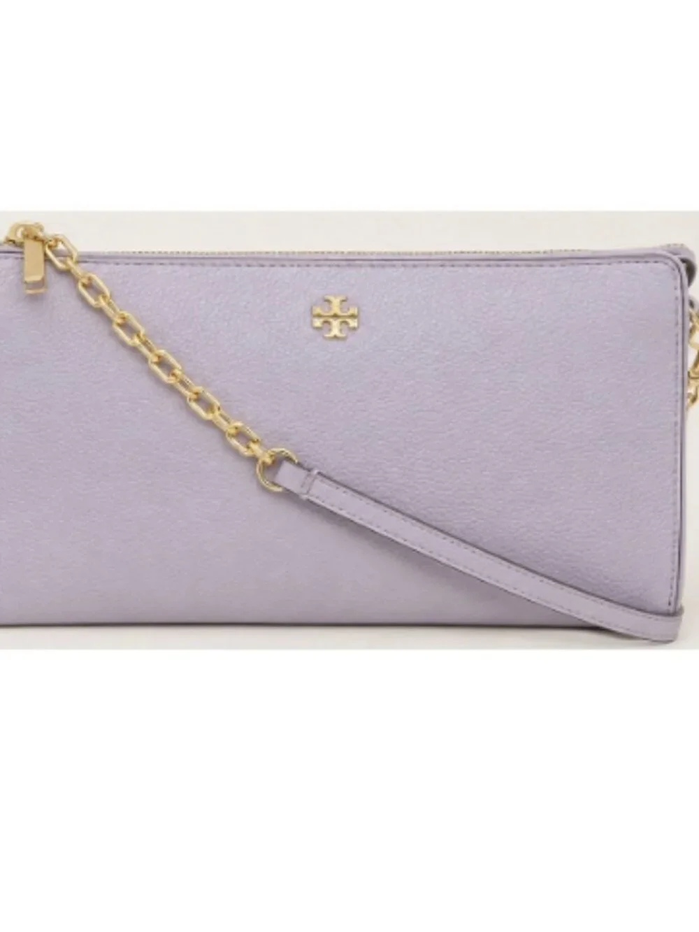 Tory Burch Pebbled Leather Compact Crossbody Bag – Soft Lavender/Lilac